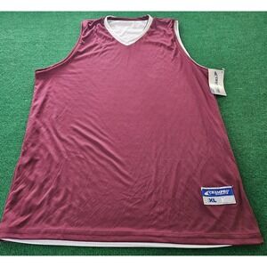Champro‎ Reversible Basketball Jersey Tank Top Adult XL Maroon White Sports